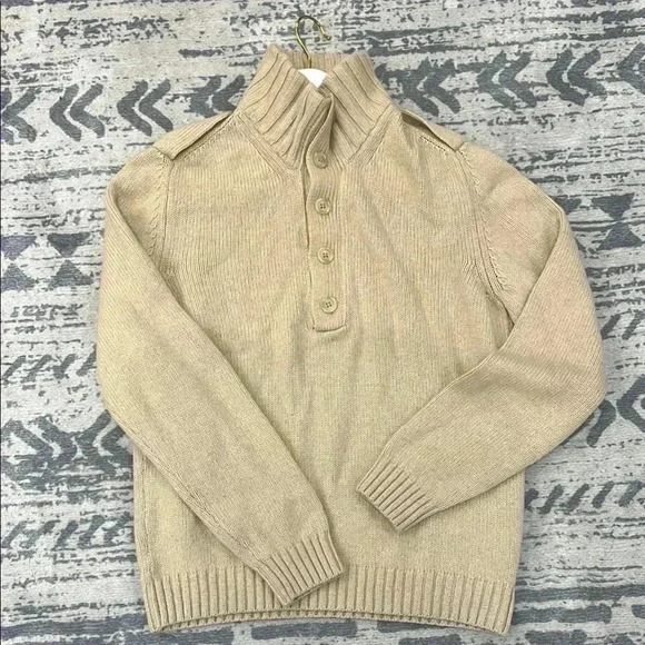 Beretta Men's Beige Cashmere & Merino Wool Sweater - Picture 1 of 4